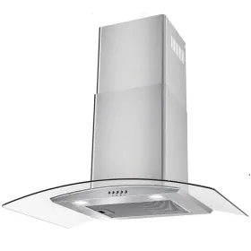 30" Wall Mount Range Hood 450CFM Tempered Glass Vented 3-Speed Fan W/LEDs