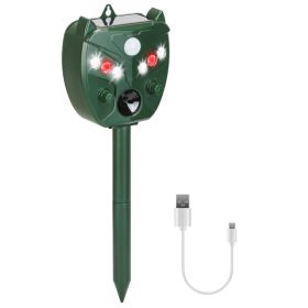 1Pc Ultrasonic Solar Animal Repeller Outdoor Mole Snake Squirrel Mouse Chaser Waterproof Bird Deer Dog Cat Deterrent With 5 Gears For Farm Garden