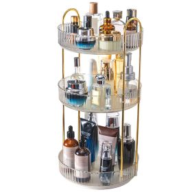 3 Tier Rotating Makeup Organizer 360�� Spinning Perfume Cosmetic Storage Tray 55LBS Load Countertop Shelves for Lotion Lipstick