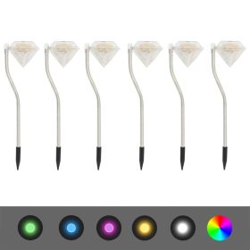 Garden Lamp Set of 6 Silver PP 3.5x3.1x11.6 in Solar