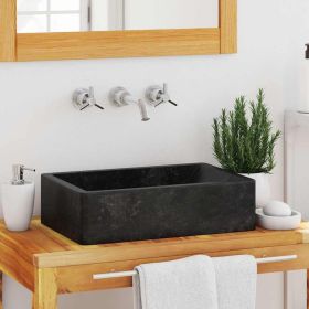 Sink 17.7"x11.8"x4.7" Marble High Gloss Black