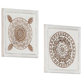 Hand-Carved Wall Panels 2 pcs MDF 15.7"x15.7"x0.6"