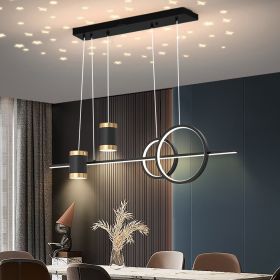 Gold Geometric Pendant Light 2-Ring LED Hanging Light in Brass