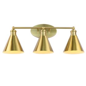 Bathroom 3 Light Lighting Fixtures Over Mirror, 24 Inch Gold Bathroom Anti-Rust Vanity Light For Bathroom Shower Toilet E26 Bulbs