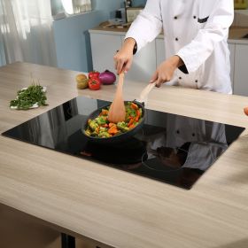 Electric Cooktop, 5 Burners, 36'' Induction Stove Top, Built-in Magnetic Cooktop 9200W, 9 Heating Level Multifunctional Burner, LED Touch Screen (Option: Black)