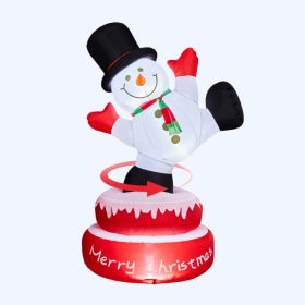 4.8FT Lighted Christmas Inflatable Decoration, Large Rotating Snowman with Motor, Funny Blow Up Yard Decorations with Built-in LED Lights for Hol (Option: Default Title)