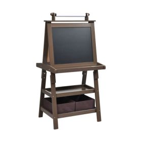 3-in-1 Double-Sided Storage Art Easel Brown (Option: Default Title)