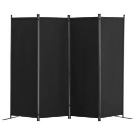 4 Panel Room Dividers, Foldable Privacy Screens, Cloth Segregation Panels for Workspace, Bedroom, Meal Space, Study Area, Black (Shipment from Wa (Option: Default Title)