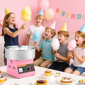 Commercial Cotton Candy Machine Electric Sugar Floss Maker Stainless Steel Pink (Option: Pink)