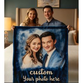 Custom Photo Blanket Personalized Fleece Throw | 350gFlannel | Same-Day Shipping | Perfect Gift for Family & Friends 30"X40 (Option: Default Title)