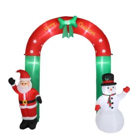 8ft with Santa Snowman 7 Lights Inflatable Festive Arch Decoration (Option: Default Title)