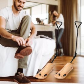 Pine Wood Boot Stretcher Shoe Shaper, Adjustable Width Shoe Widener with 8 Relief Plugs, Preserve Boot Shape for Multiple Shoe Styles (Option: L)