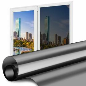 One Way Mirror Window Film Heat UV Reflective Privacy Tint Foil For Home Office (Option: Black Silver-15.7in x 78.7in (8.6 sqft))