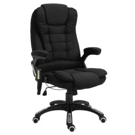 Reclining Massage Office Chair, Executive Office Chair with High Back, Swivel Wheels, Black (Option: Black)