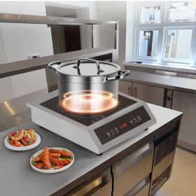 Portable Commercial Induction Cooktop 3500W Countertop Burner 11 Temp Levels (Option: Black)