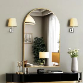 20"X30" Arched Bathroom Mirror, Wall Mounted Mirror with Aluminum Alloy Frame, Bathroom Mirror for Living Room, Bedroom, Bathroom and Entryway, G (Option: Default Title)