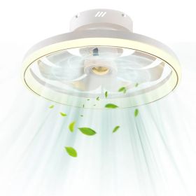 19.7in Ceiling Fan with 60W Light Round Pendant Fan Lamp LED Ceiling Fan with 6-Fan Speed 3000-6500W Light Color Adjustment Remote Control Timer (Option: White)