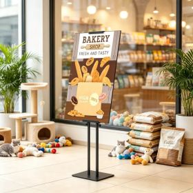 Heavy Duty Double-Sided Poster Stand, Adjustable Floor Sign Holder up to 75" for Foam Board & Banners (Option: Default Title)