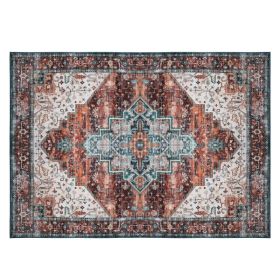 Vintage Area Rug Modern Non Slip Carpet Boho Low Pile Soft Rug Waterproof Machine Washable Rug for Living Room Bedroom Kitchen Dining Room Under (Option: Type 3-8_10ft)